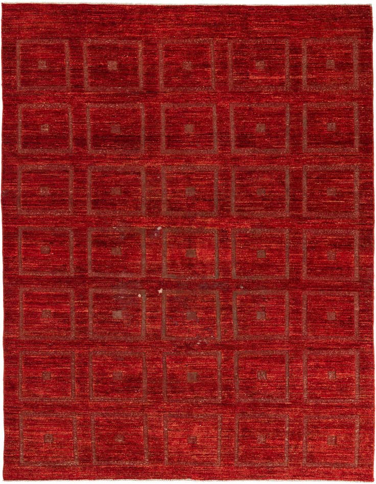 Detail image of 6' 7 x 9' 5 Hand Knotted Moroccan Wool Rug