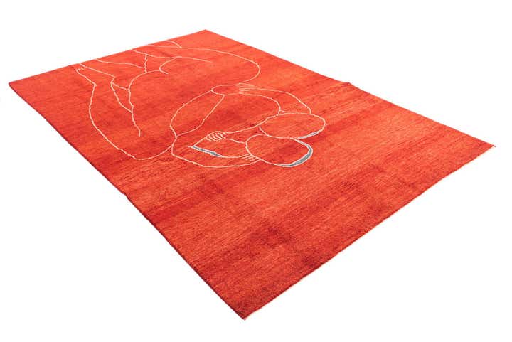 6' 8 x 10' 2 Hand Knotted Moroccan Wool Rug