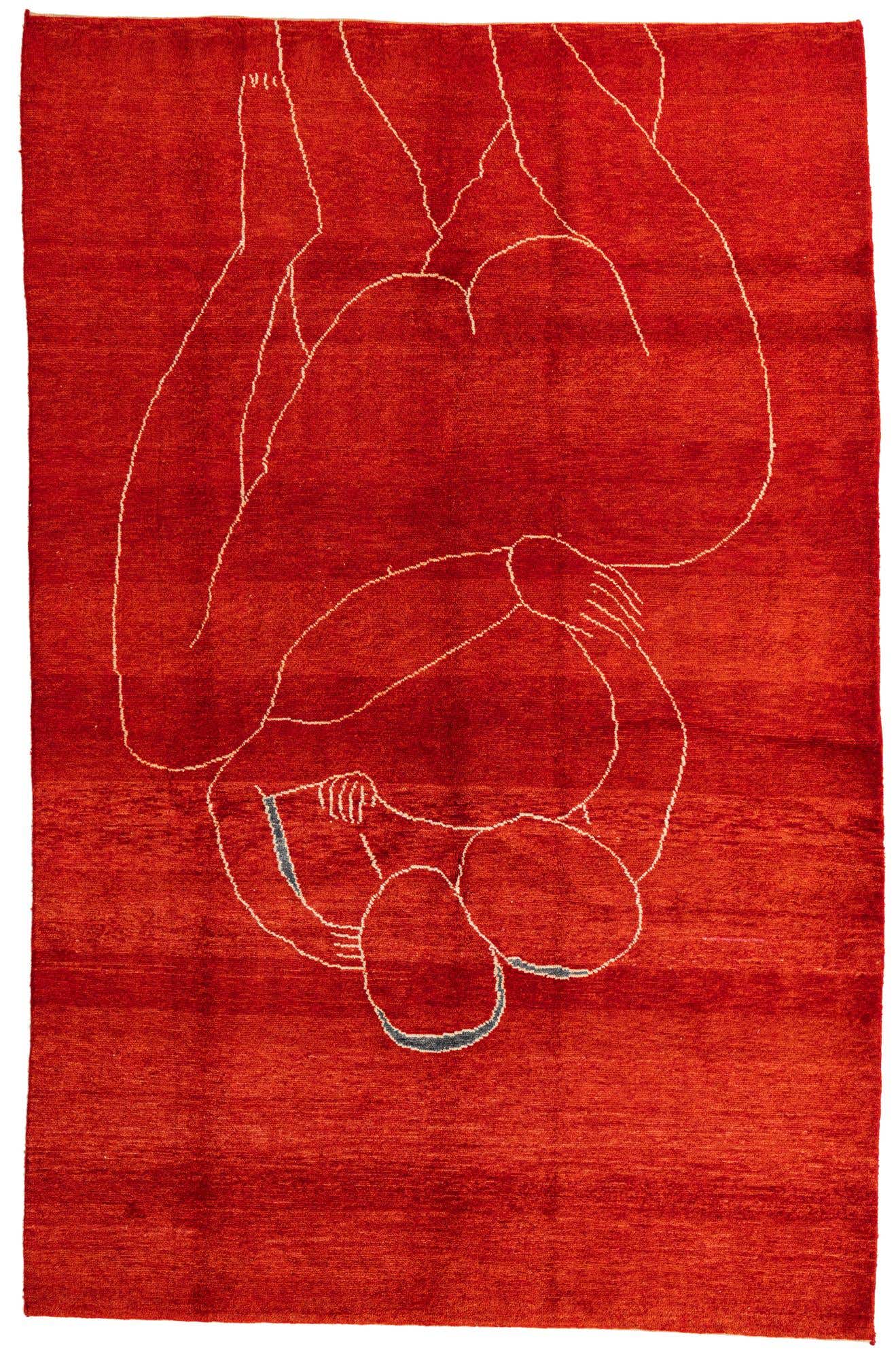 6' 8 x 10' 2 Hand Knotted Moroccan Wool Rug