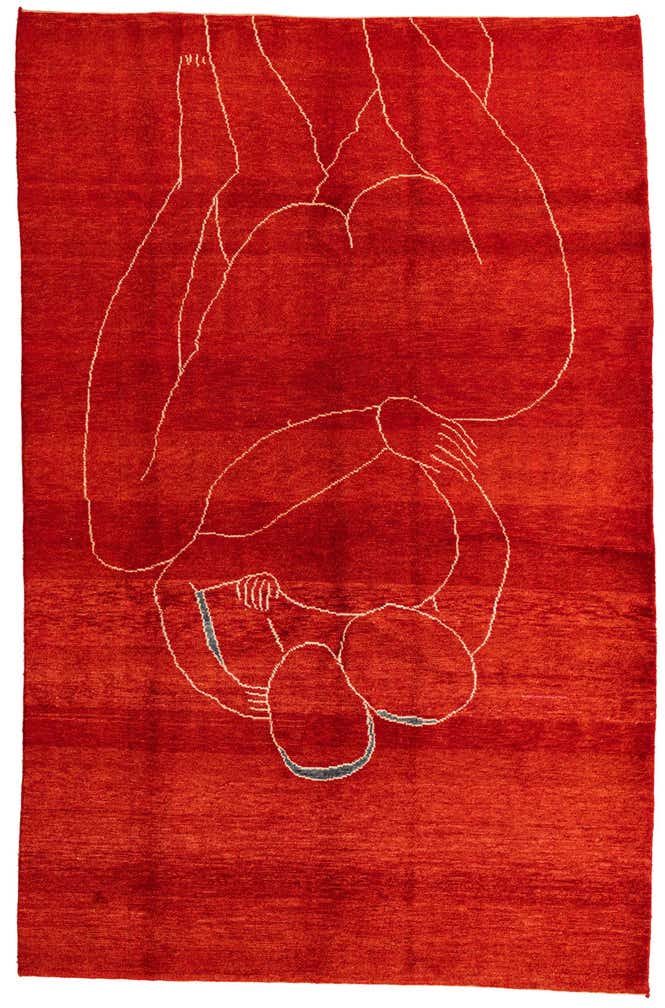 6' 8 x 10' 2 Hand Knotted Moroccan Wool Rug