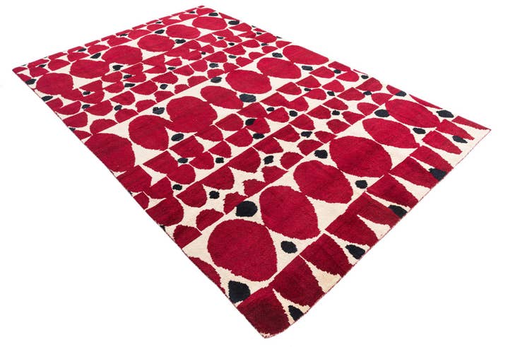 Detail image of 6' 5 x 9' 10 Hand Knotted Moroccan Wool Rug