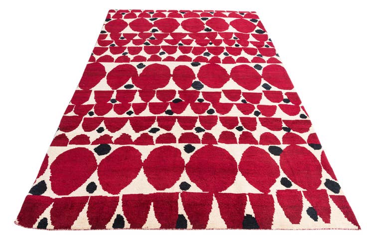 Detail image of 6' 5 x 9' 10 Hand Knotted Moroccan Wool Rug