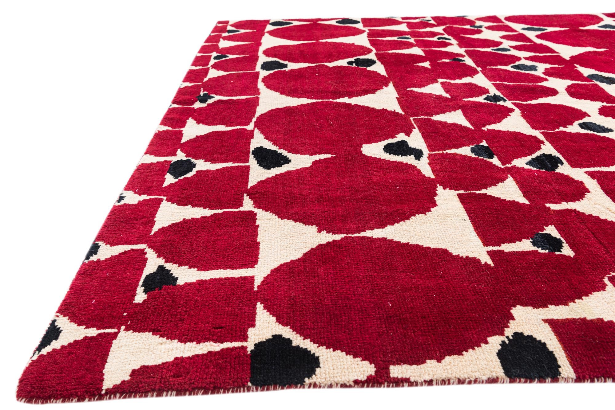 6' 5 x 9' 10 Hand Knotted Moroccan Wool Rug