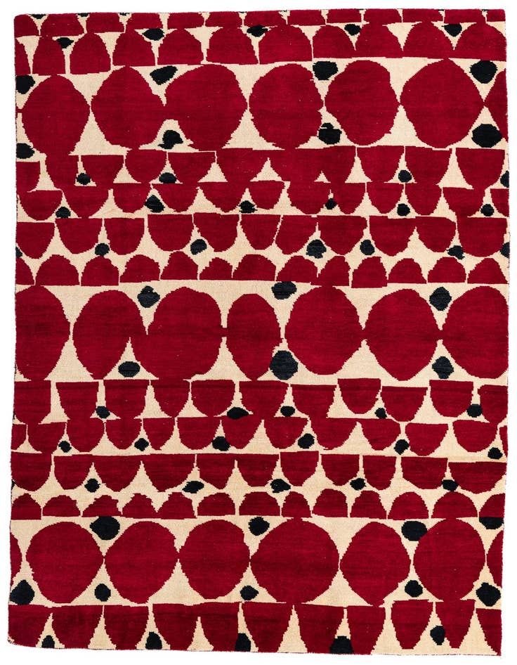 Detail image of 6' 5 x 9' 10 Hand Knotted Moroccan Wool Rug