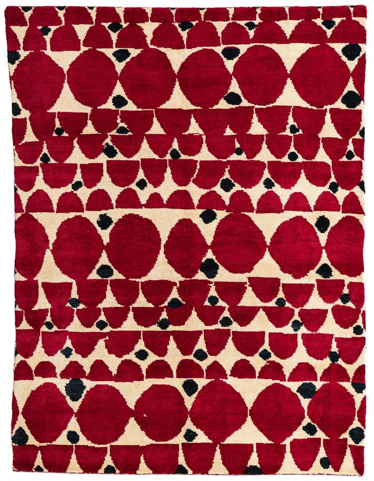 Detail image of 5' 4 x 8' Hand Knotted Moroccan Wool Rug
