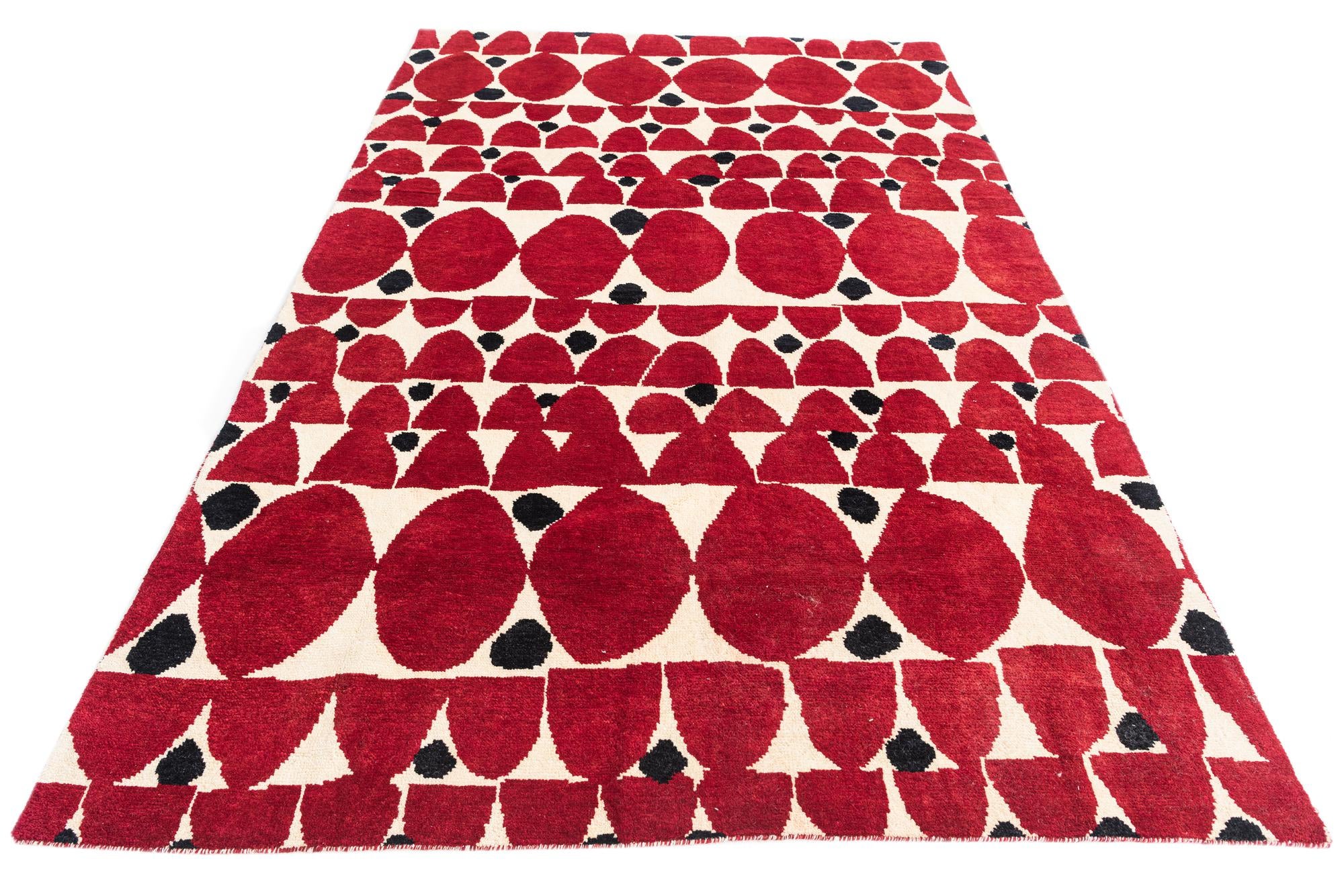 6' 3 x 10' Hand Knotted Moroccan Wool Rug