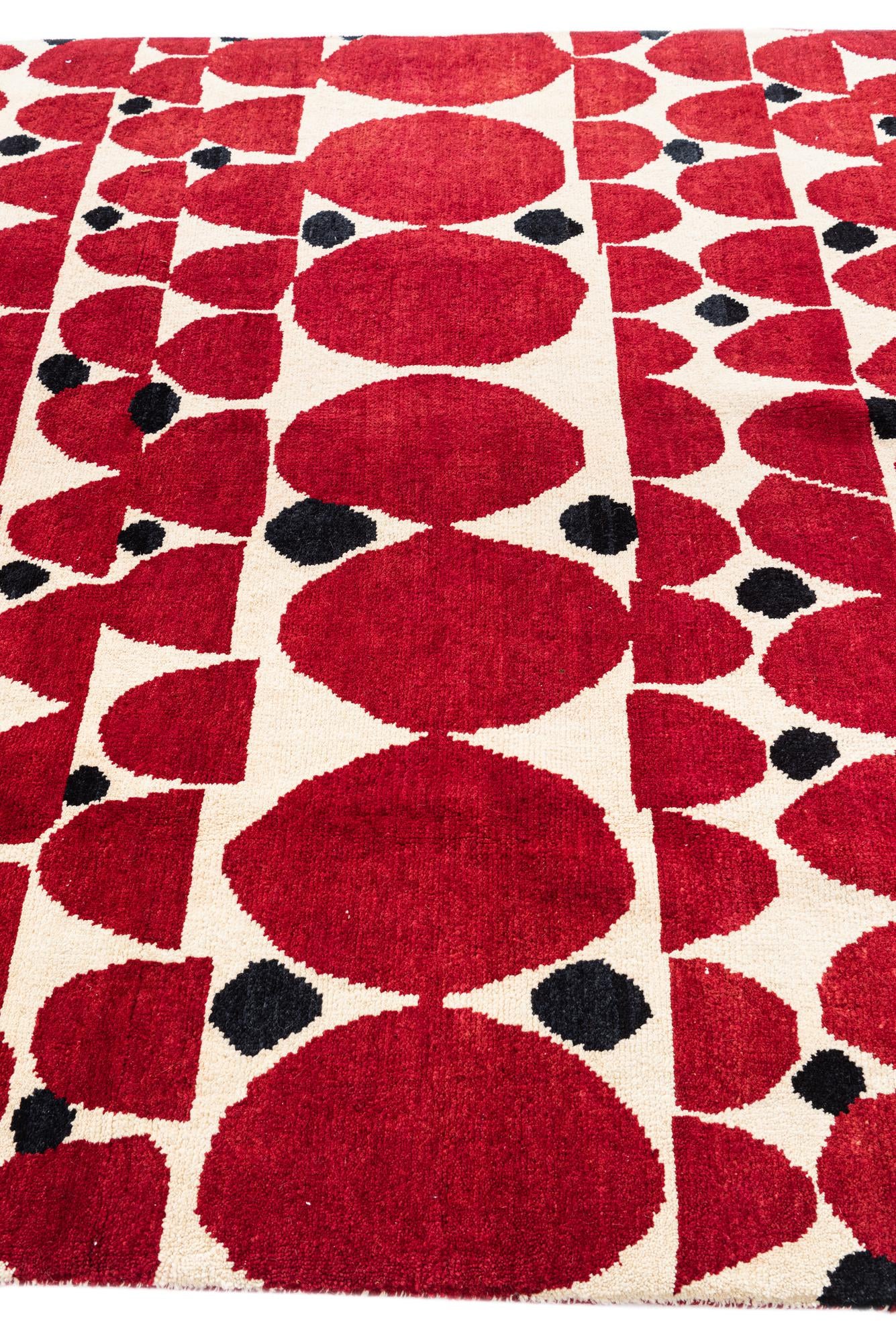 6' 3 x 10' Hand Knotted Moroccan Wool Rug