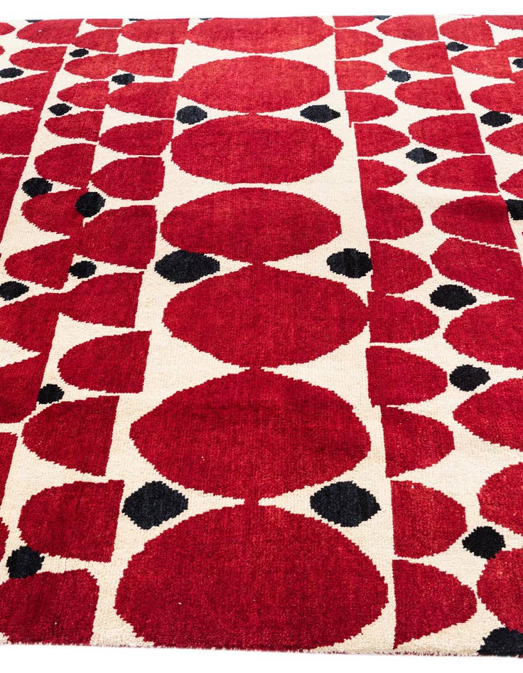Detail image of 6' 3 x 10'  Hand Knotted Moroccan Wool Rug