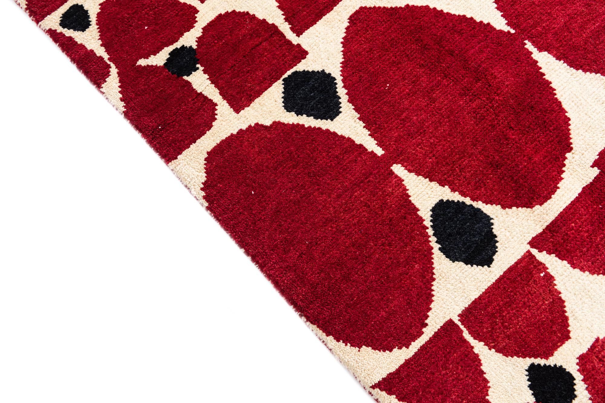 6' 3 x 10' Hand Knotted Moroccan Wool Rug