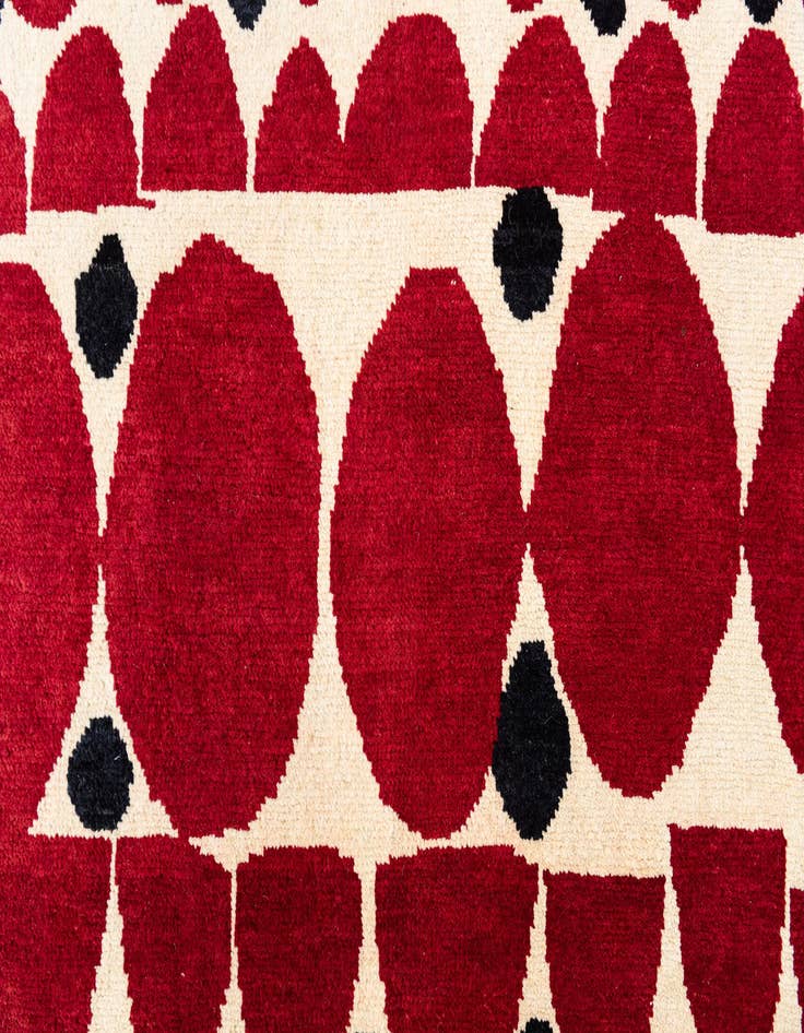 Detail image of 6' 3 x 10'  Hand Knotted Moroccan Wool Rug