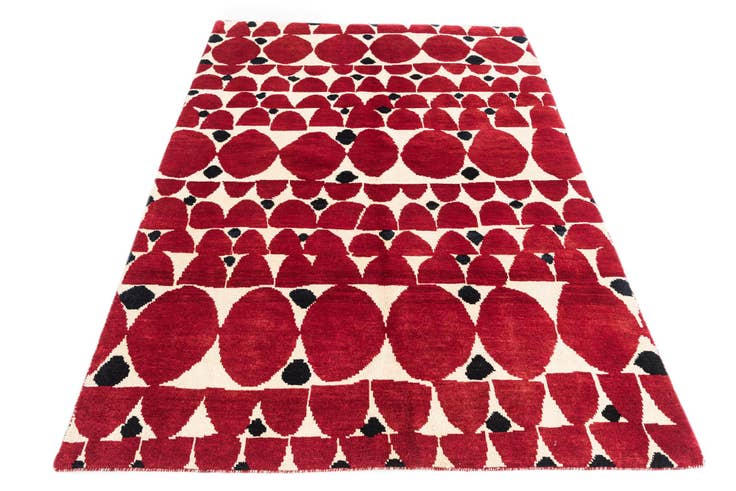 Detail image of 5' 5 x 7' 10 Hand Knotted Moroccan Wool Rug