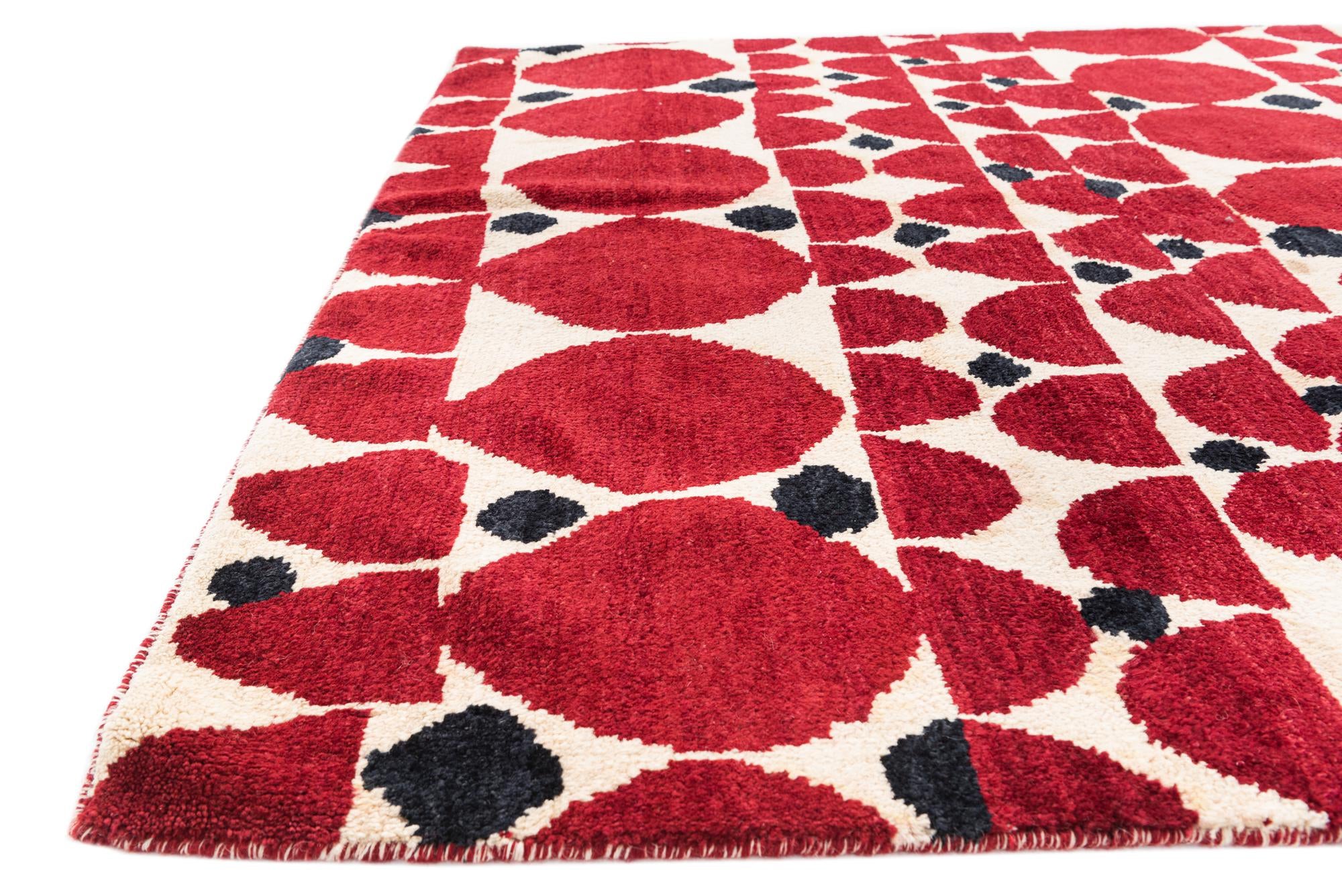 5' 7 x 8' 2 Hand Knotted Moroccan Wool Rug