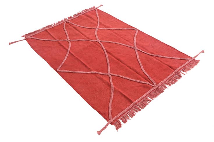Detail image of 3' 6 x 4' 10 Hand Knotted Moroccan Wool Rug