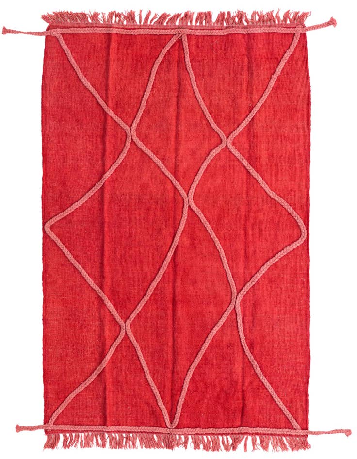 Detail image of 3' 6 x 4' 10 Hand Knotted Moroccan Wool Rug