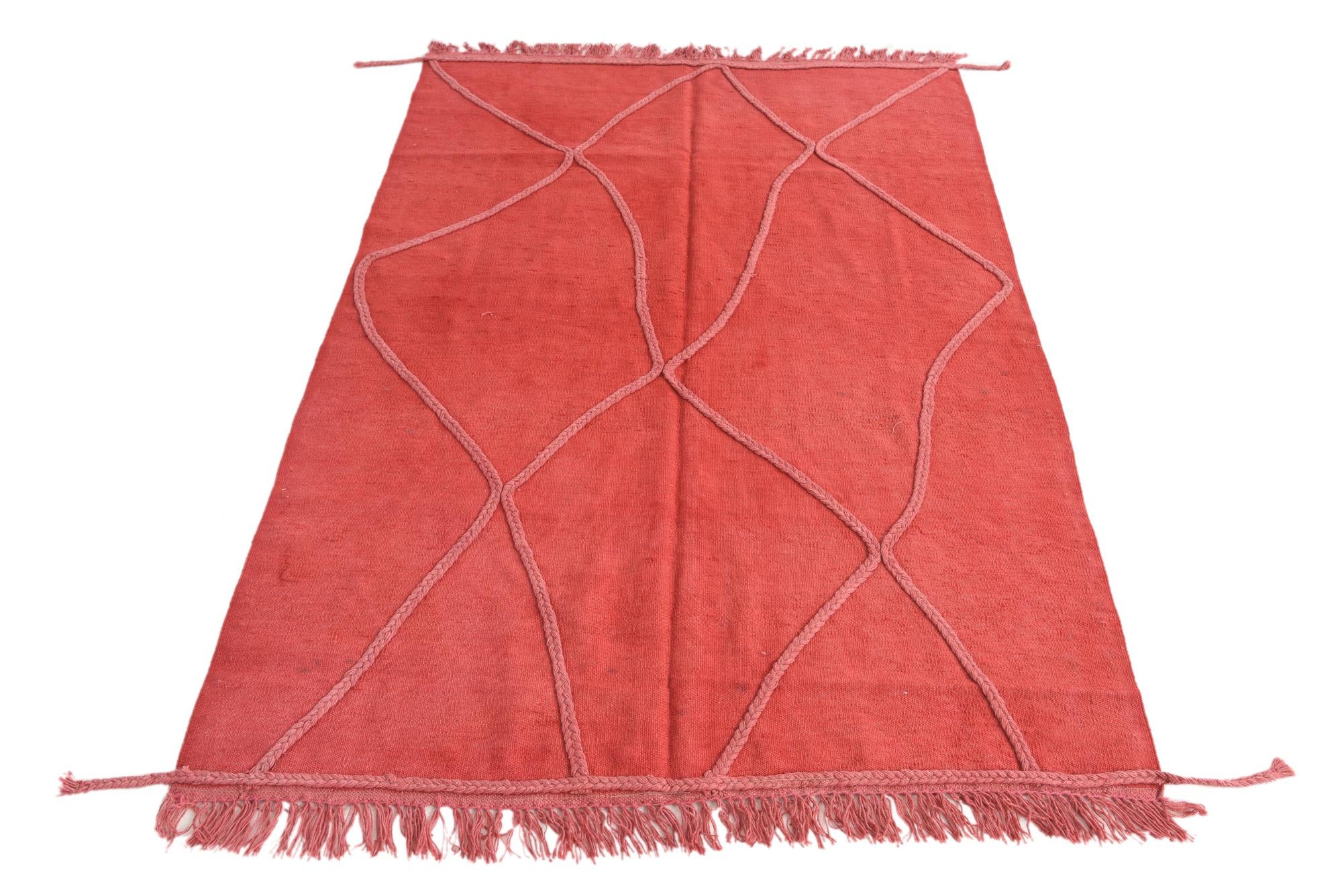 4' 2 x 6' 1 Hand Knotted Moroccan Wool Rug