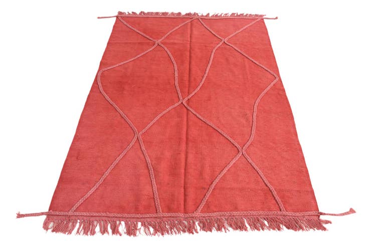 Detailansicht von 125cm x 185cm Handgeknüpft Marokkanisch Wolle Teppich