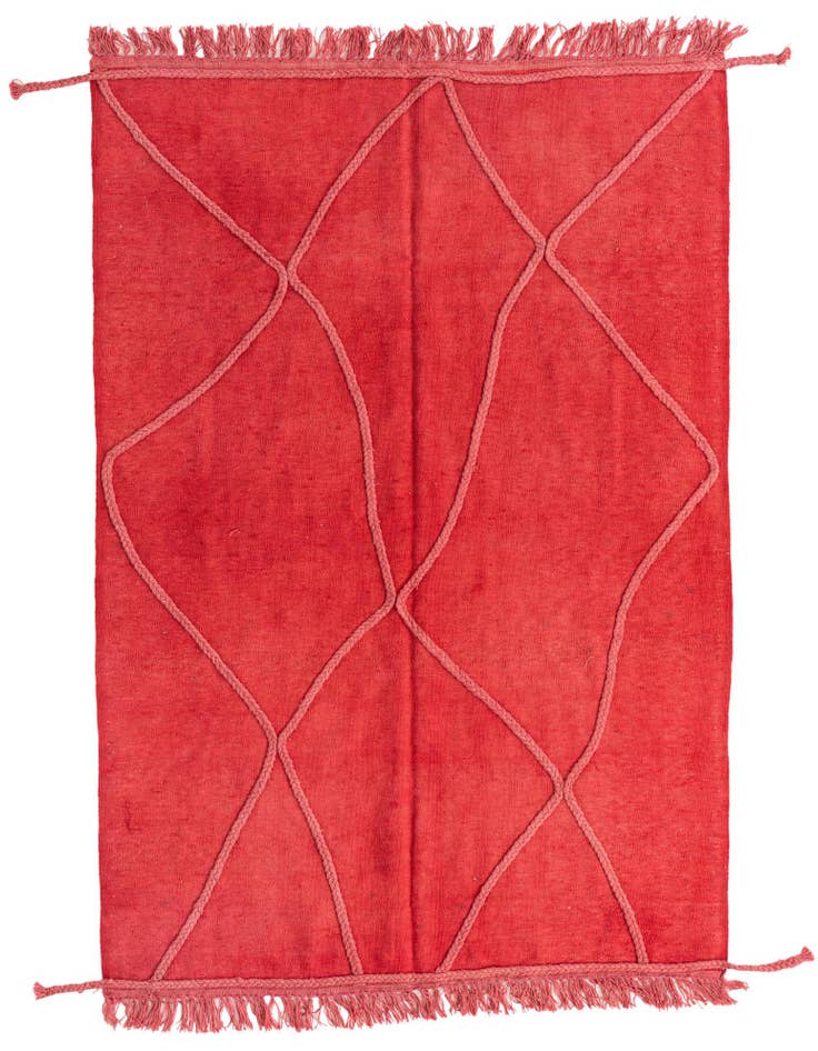 Detail image of 4' 2 x 6' 1 Hand Knotted Moroccan Wool Rug