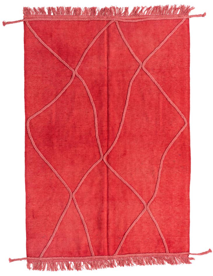 Detailansicht von 125cm x 185cm Handgeknüpft Marokkanisch Wolle Teppich