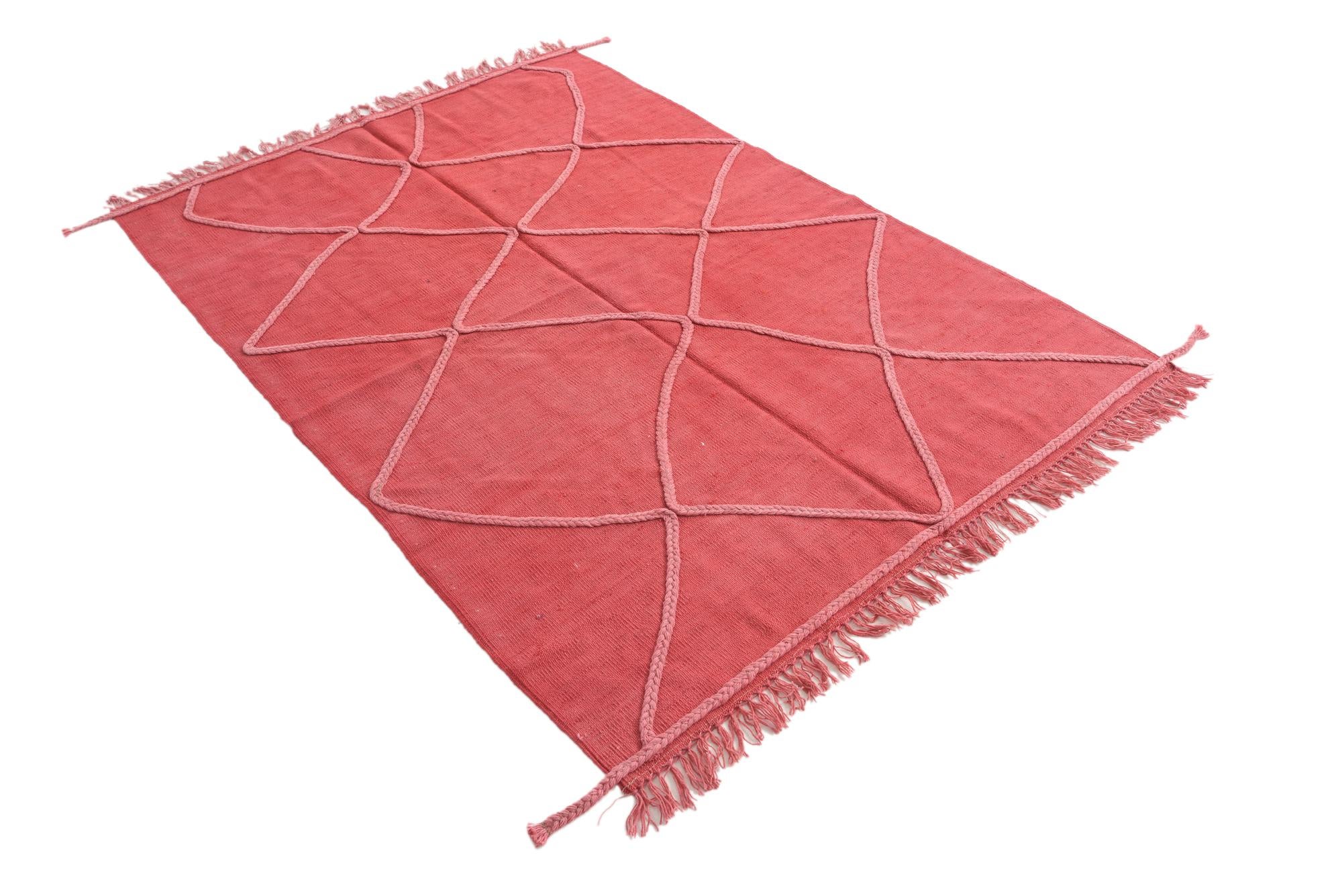 4' 1 x 5' 10 Hand Knotted Moroccan Wool Rug