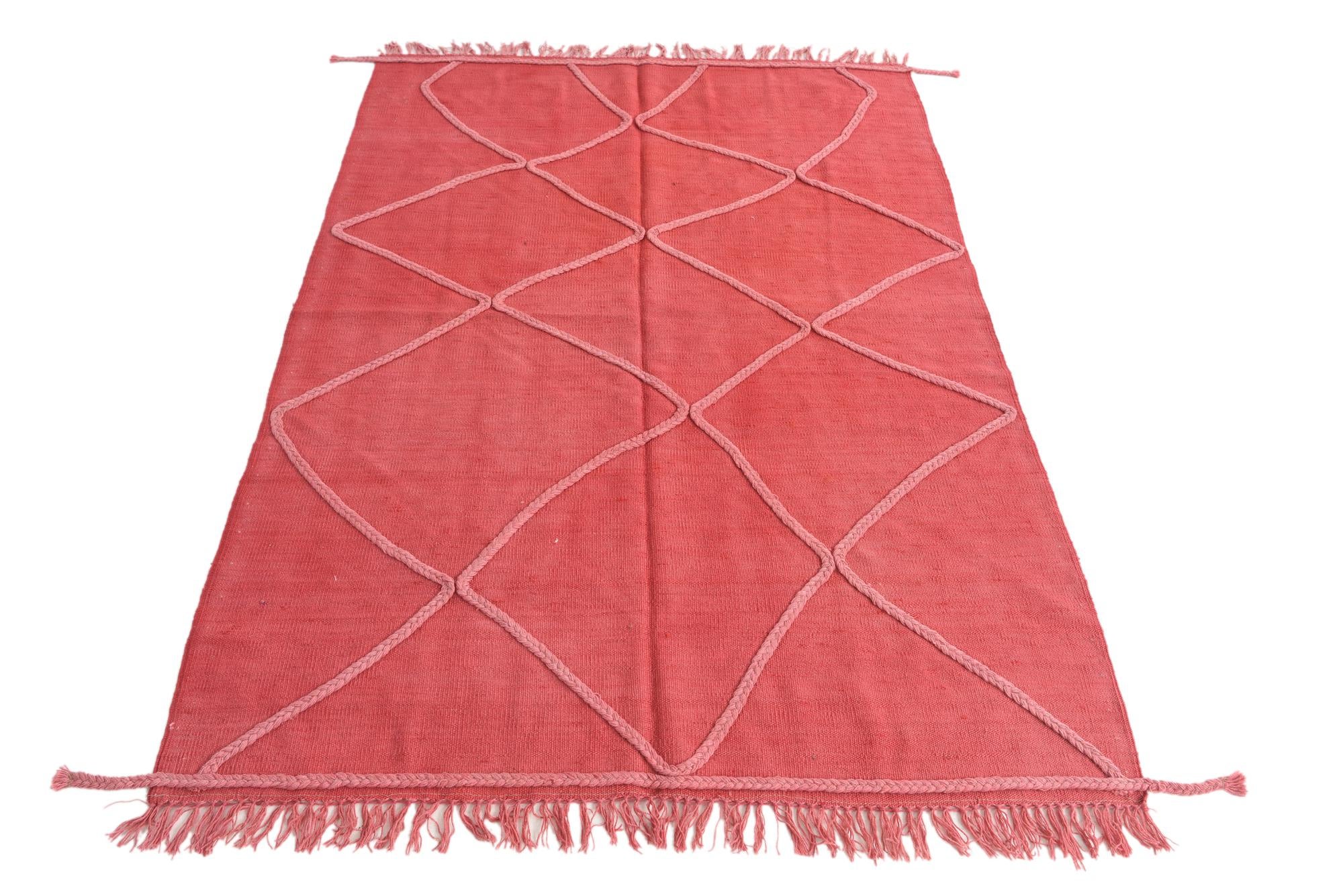 4' 1 x 5' 10 Hand Knotted Moroccan Wool Rug
