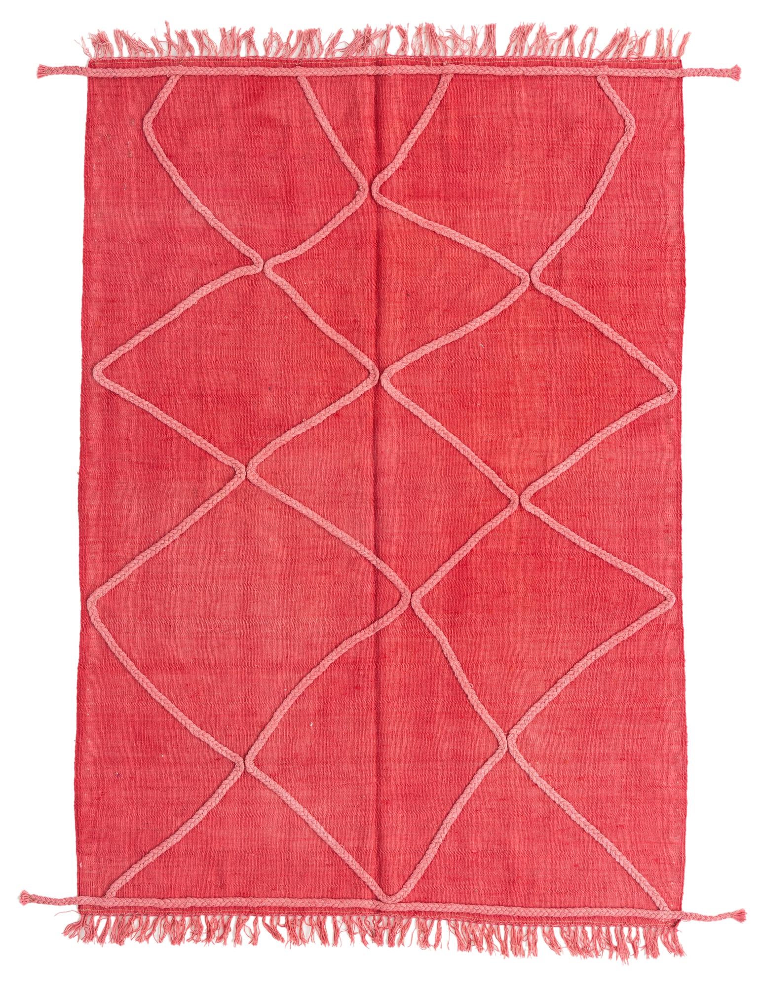 4' 1 x 5' 10 Hand Knotted Moroccan Wool Rug