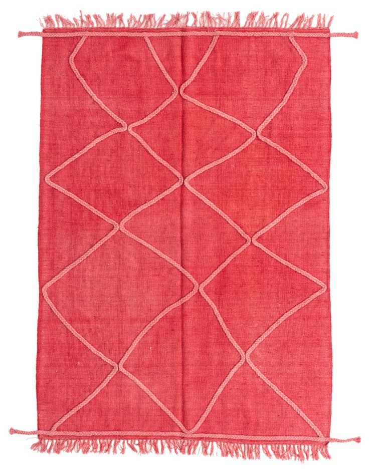 Detail image of 4' 1 x 5' 10 Hand Knotted Moroccan Wool Rug