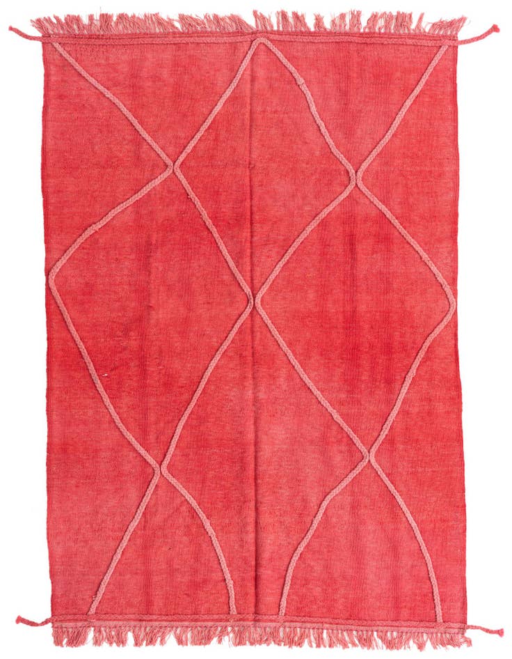 Detail image of 4' 1 x 6' 1 Hand Knotted Moroccan Wool Rug