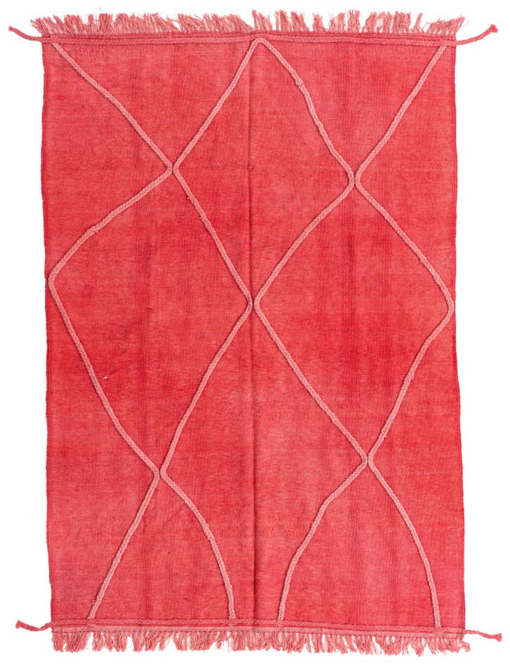 Detail image of 4' 1 x 6' 1 Hand Knotted Moroccan Wool Rug