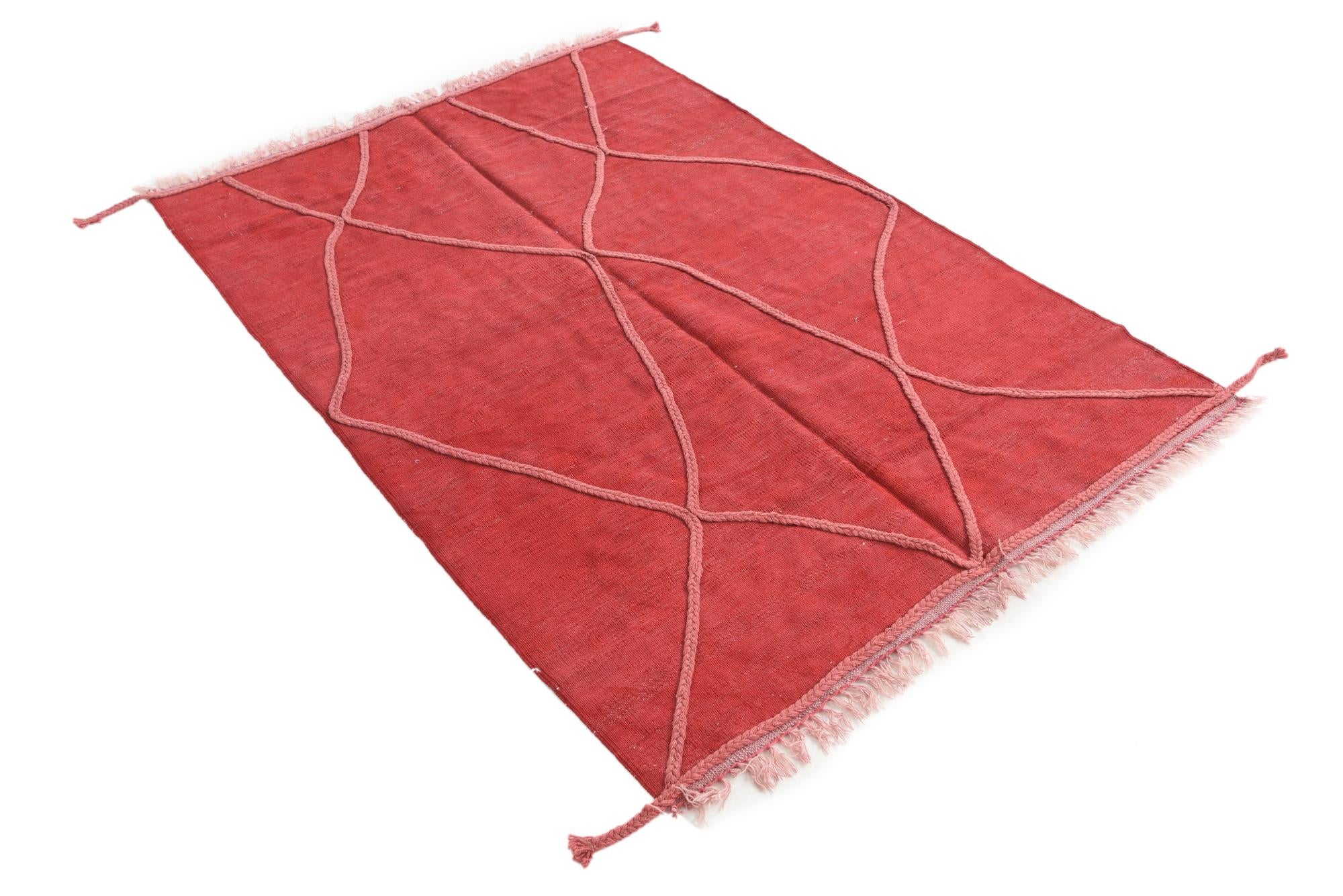 4' 1 x 6' Hand Knotted Moroccan Wool Rug