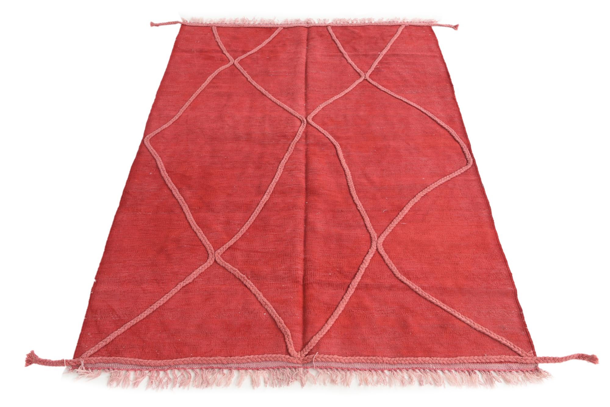 4' 1 x 6' Hand Knotted Moroccan Wool Rug