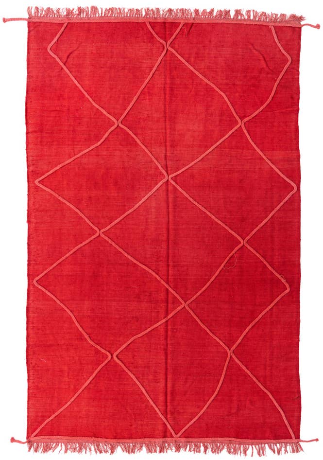 Detail image of 6' 4 x 9' 10 Hand Knotted Moroccan Wool Rug