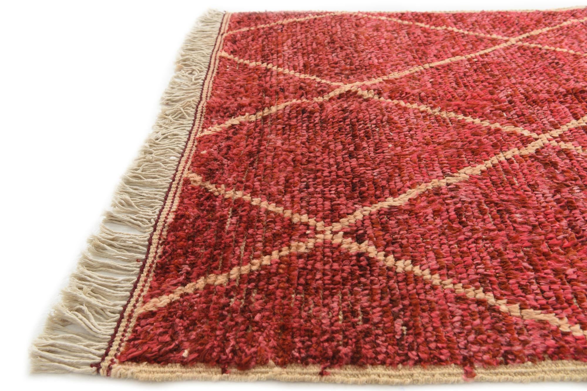 4' 1 x 6' 4 Hand Knotted Moroccan Wool Rug