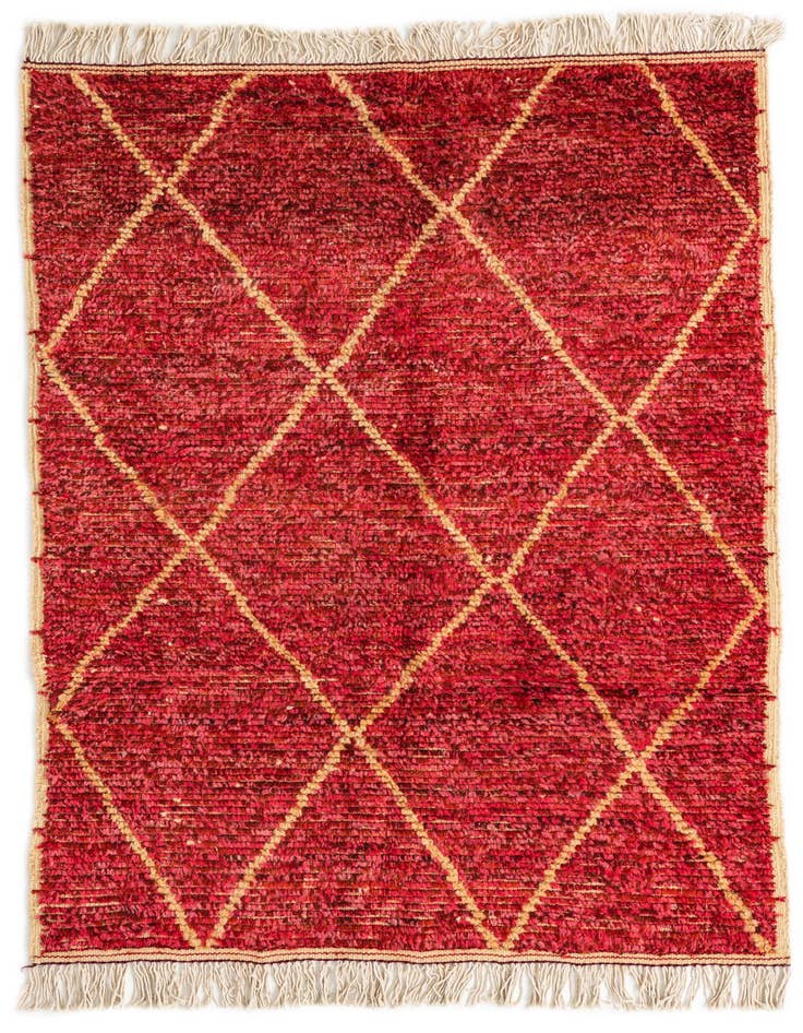 Detail image of 4' 1 x 6' 4 Hand Knotted Moroccan Wool Rug