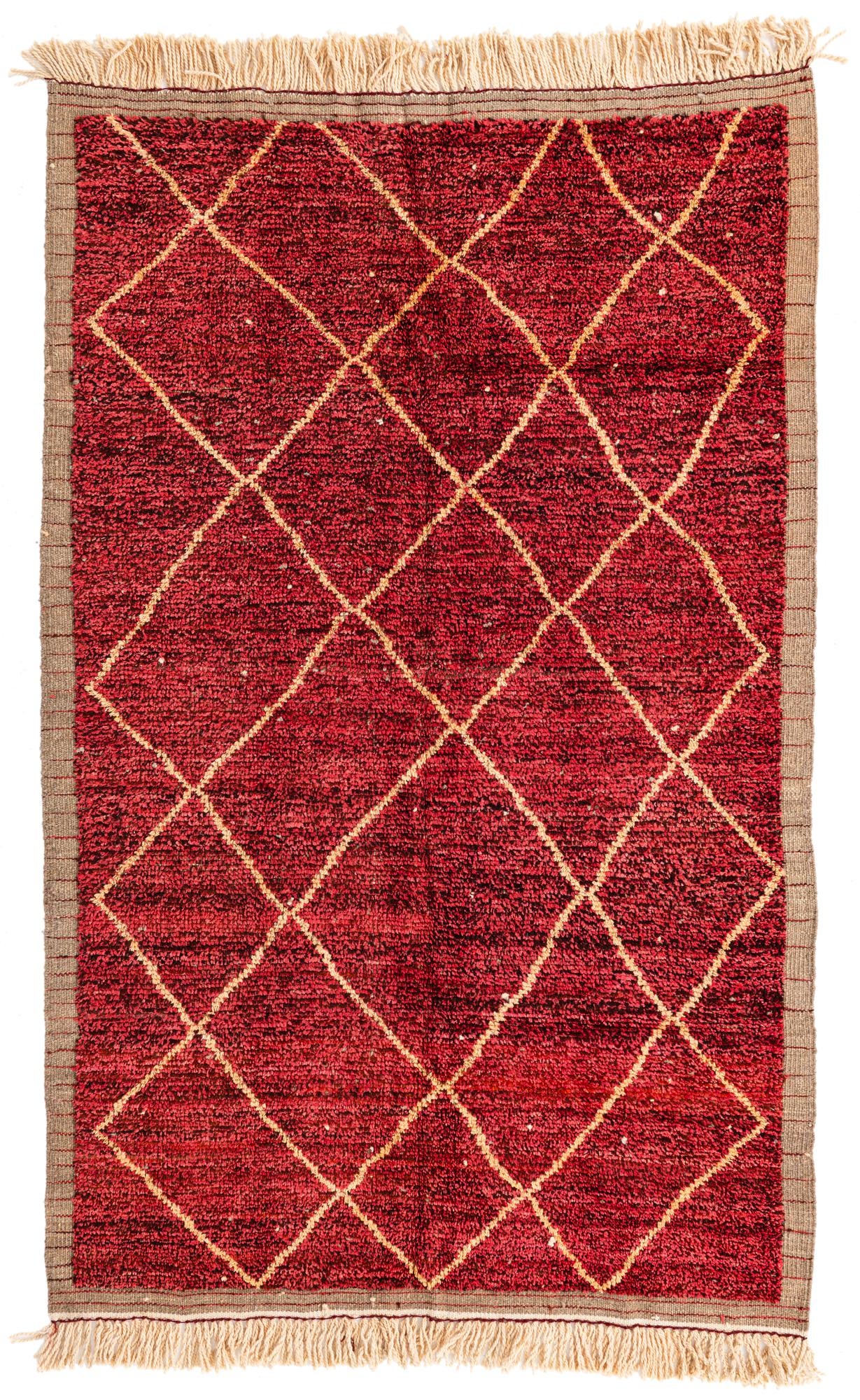 5' 4 x 8' 6 Hand Knotted Moroccan Wool Rug