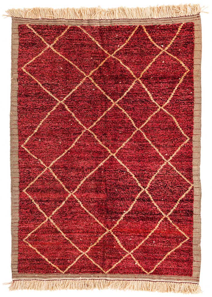 5' 4 x 8' 6 Hand Knotted Moroccan Wool Rug