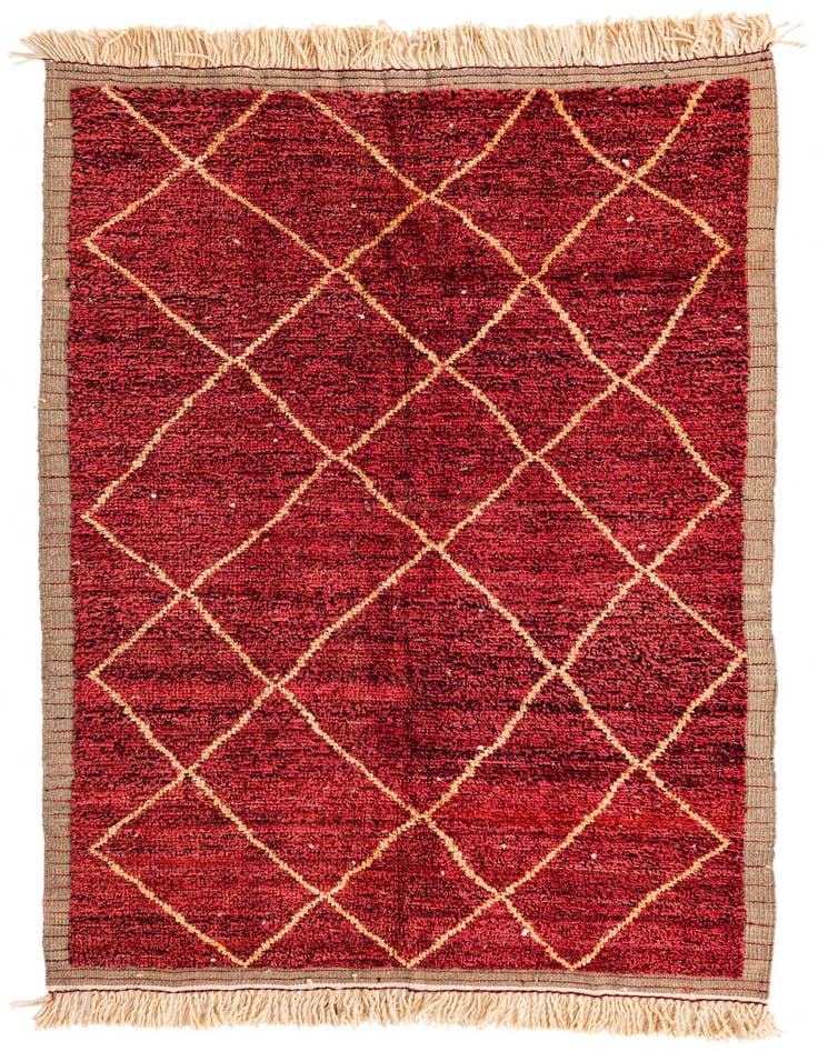 Detail image of 5' 4 x 8' 6 Hand Knotted Moroccan Wool Rug