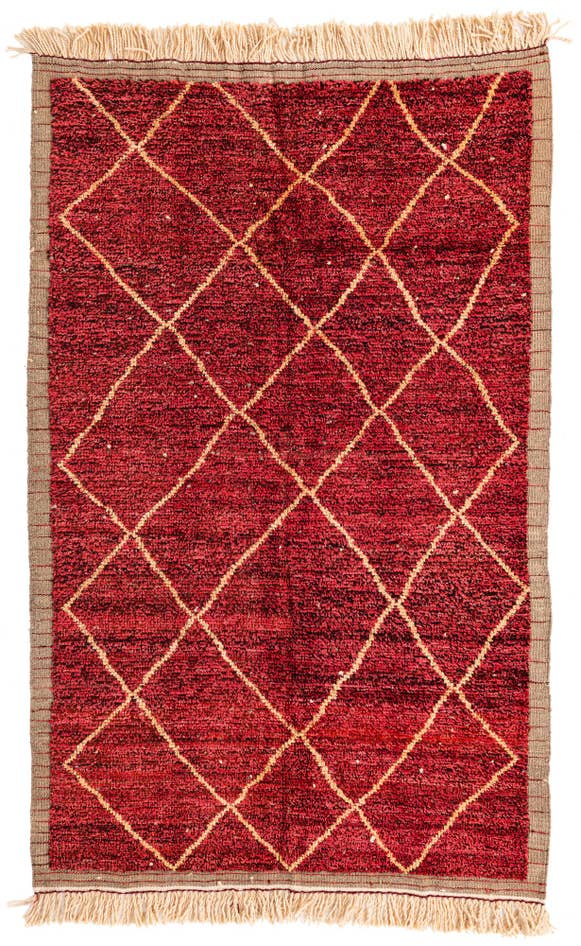 Detail image of 5' 4 x 8' 6 Hand Knotted Moroccan Wool Rug