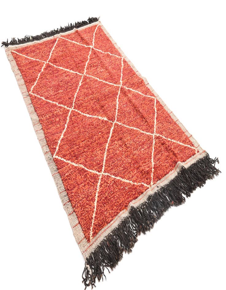 Detail image of 4' 2 x 6' 5 Hand Knotted Moroccan Wool Rug