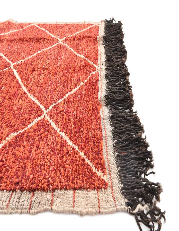 Detail image of 4' 2 x 6' 5 Hand Knotted Moroccan Wool Rug