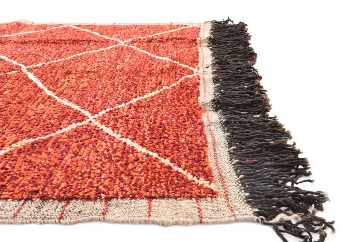 4' 2 x 6' 5 Hand Knotted Moroccan Wool Rug