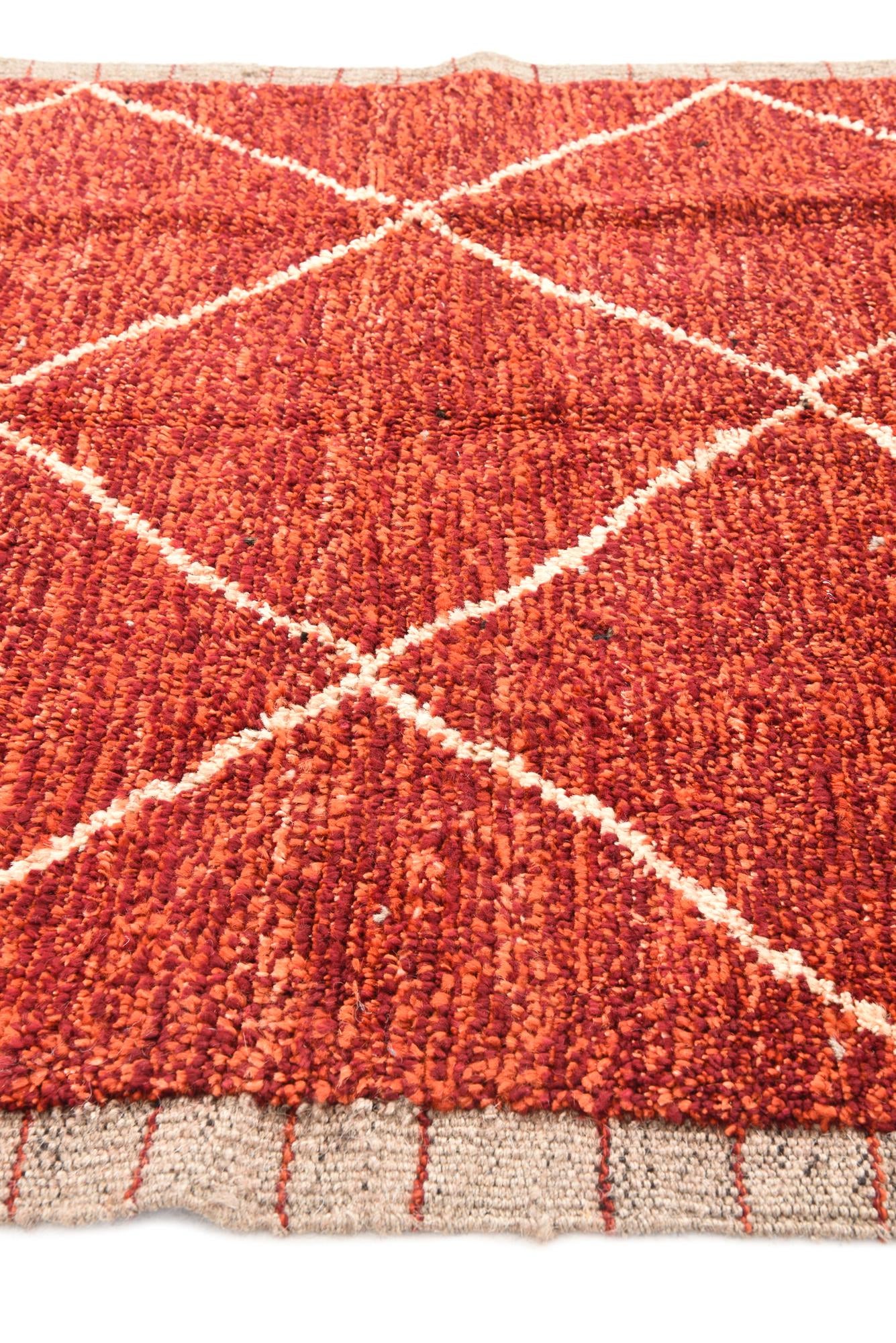 4' 2 x 6' 5 Hand Knotted Moroccan Wool Rug