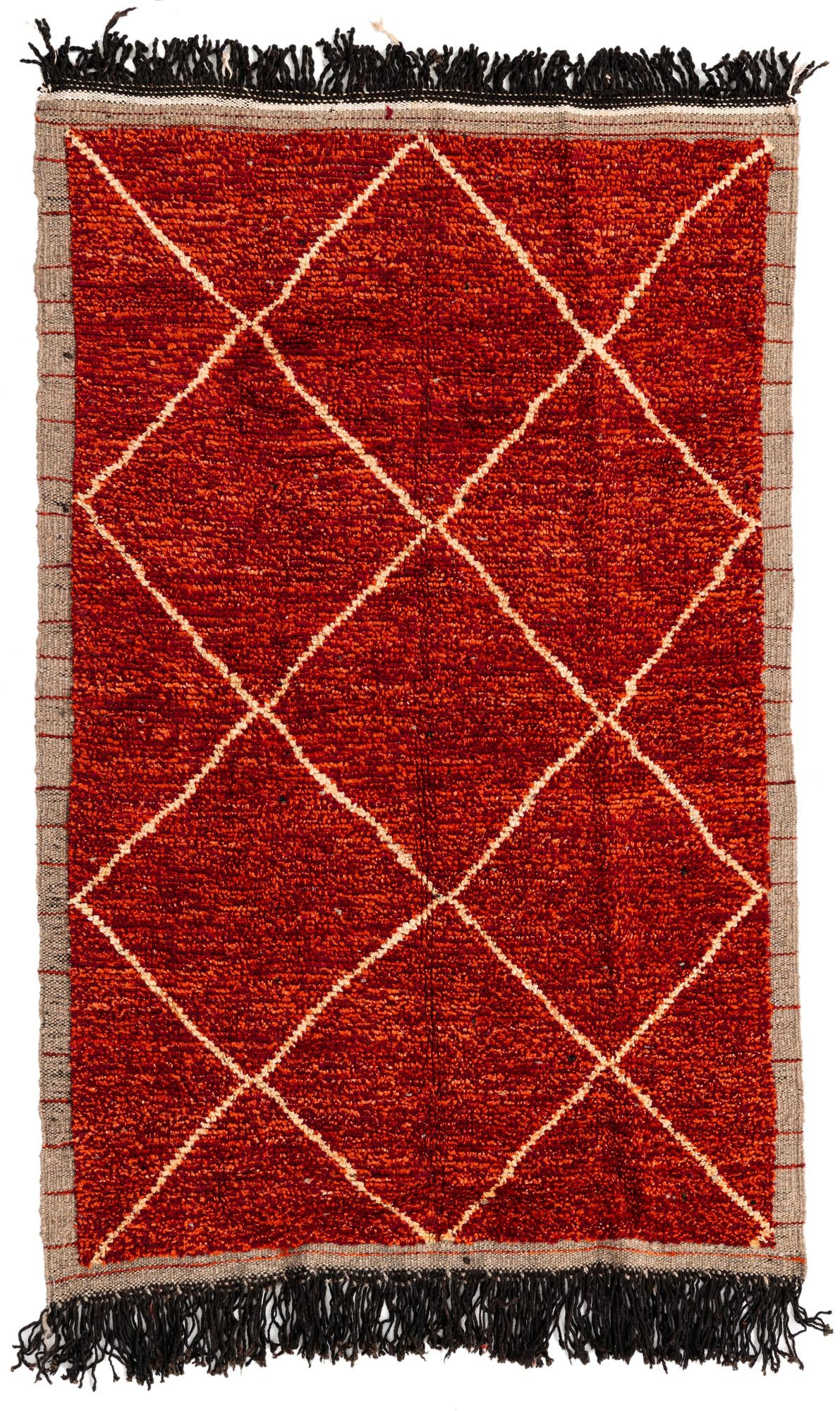 4' 2 x 6' 5 Hand Knotted Moroccan Wool Rug