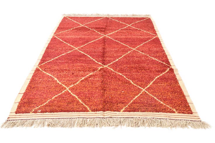 Detail image of 6' 1 x 9' 2 Hand Knotted Moroccan Wool Rug