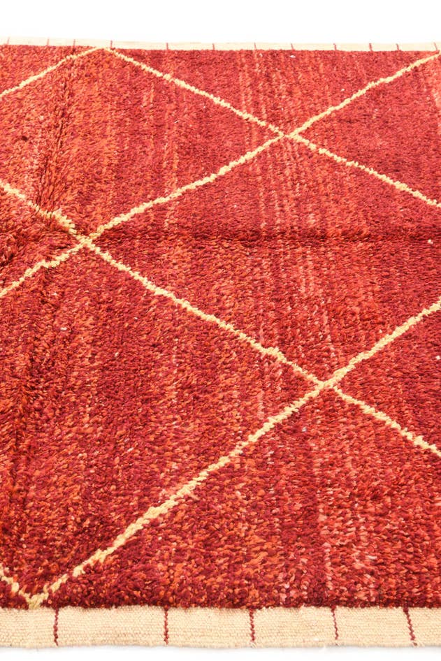 Detail image of 6' 1 x 9' 2 Hand Knotted Moroccan Wool Rug