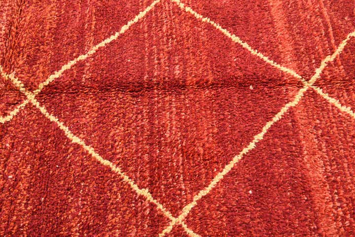 6' 1 x 9' 2 Hand Knotted Moroccan Wool Rug