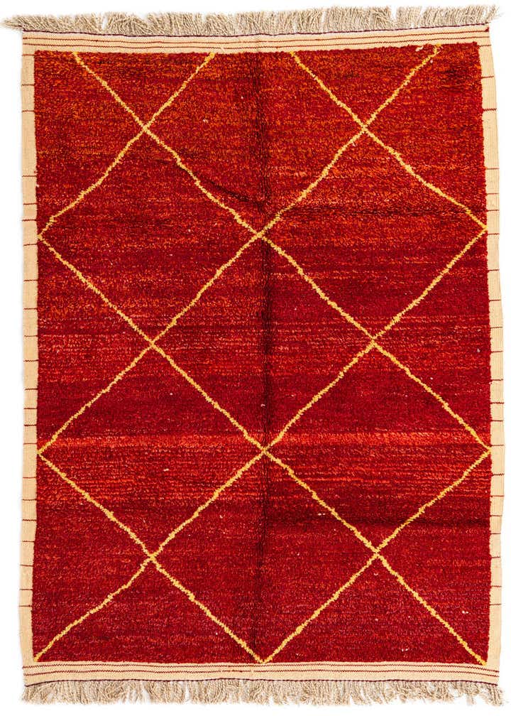 6' 1 x 9' 2 Hand Knotted Moroccan Wool Rug