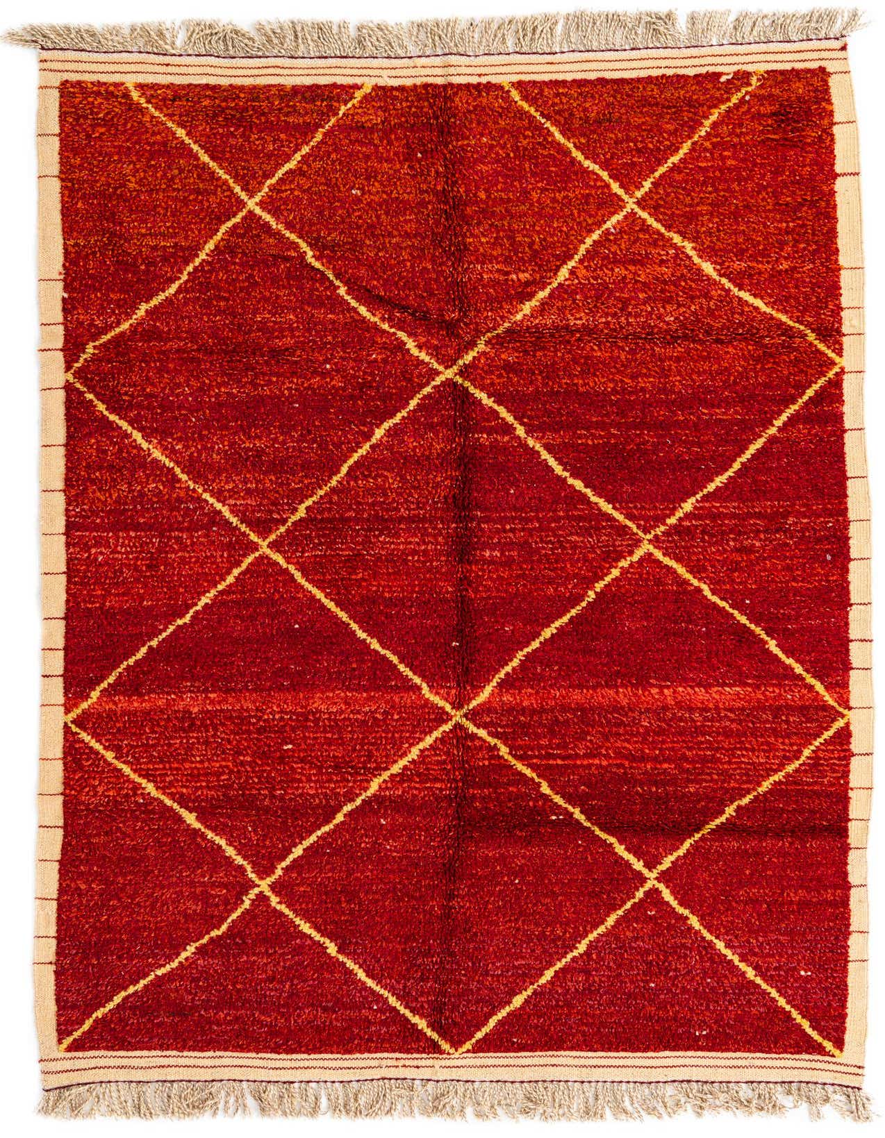6' 1 x 9' 2 Hand Knotted Moroccan Wool Rug