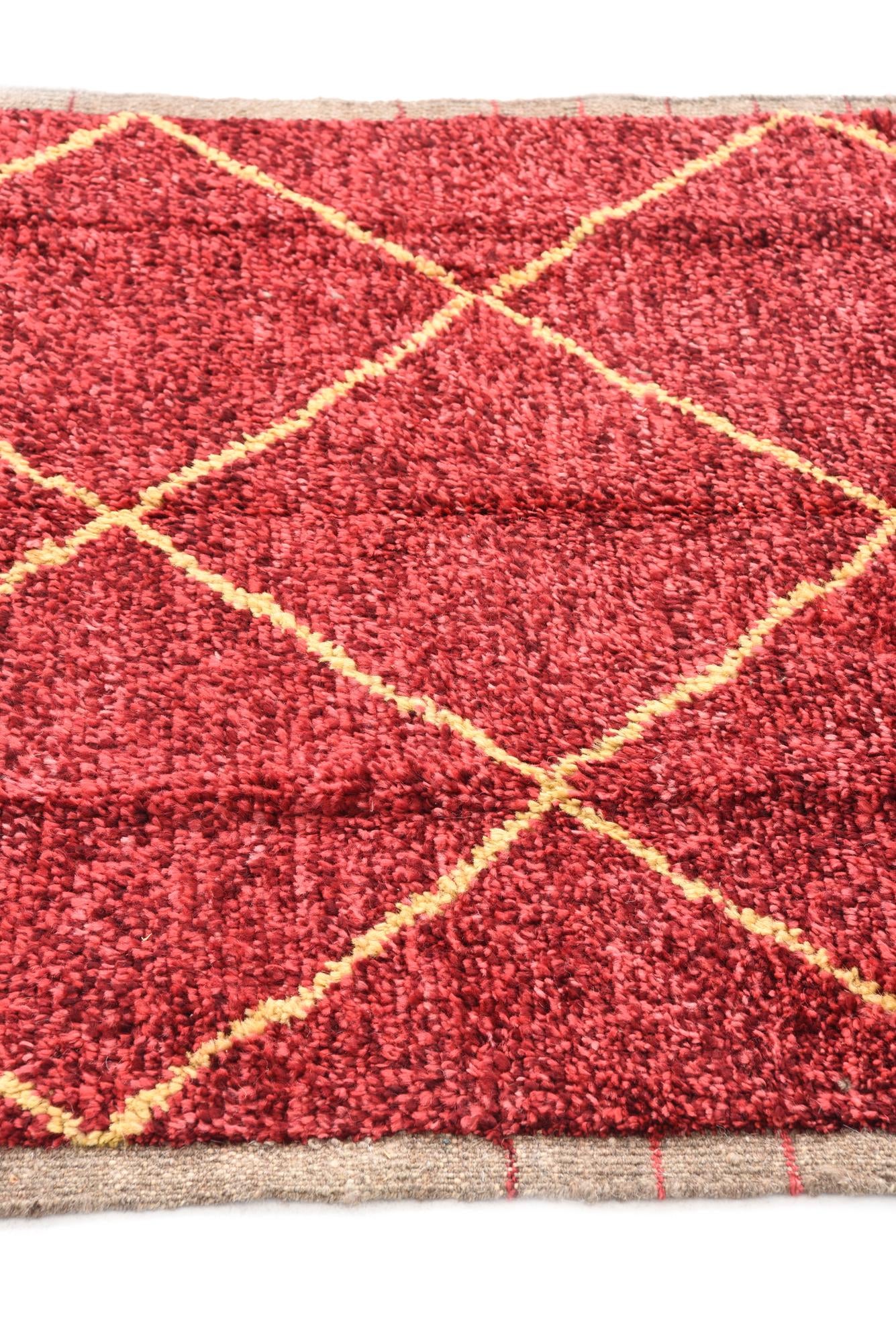 4' x 6' 4 Hand Knotted Moroccan Wool Rug