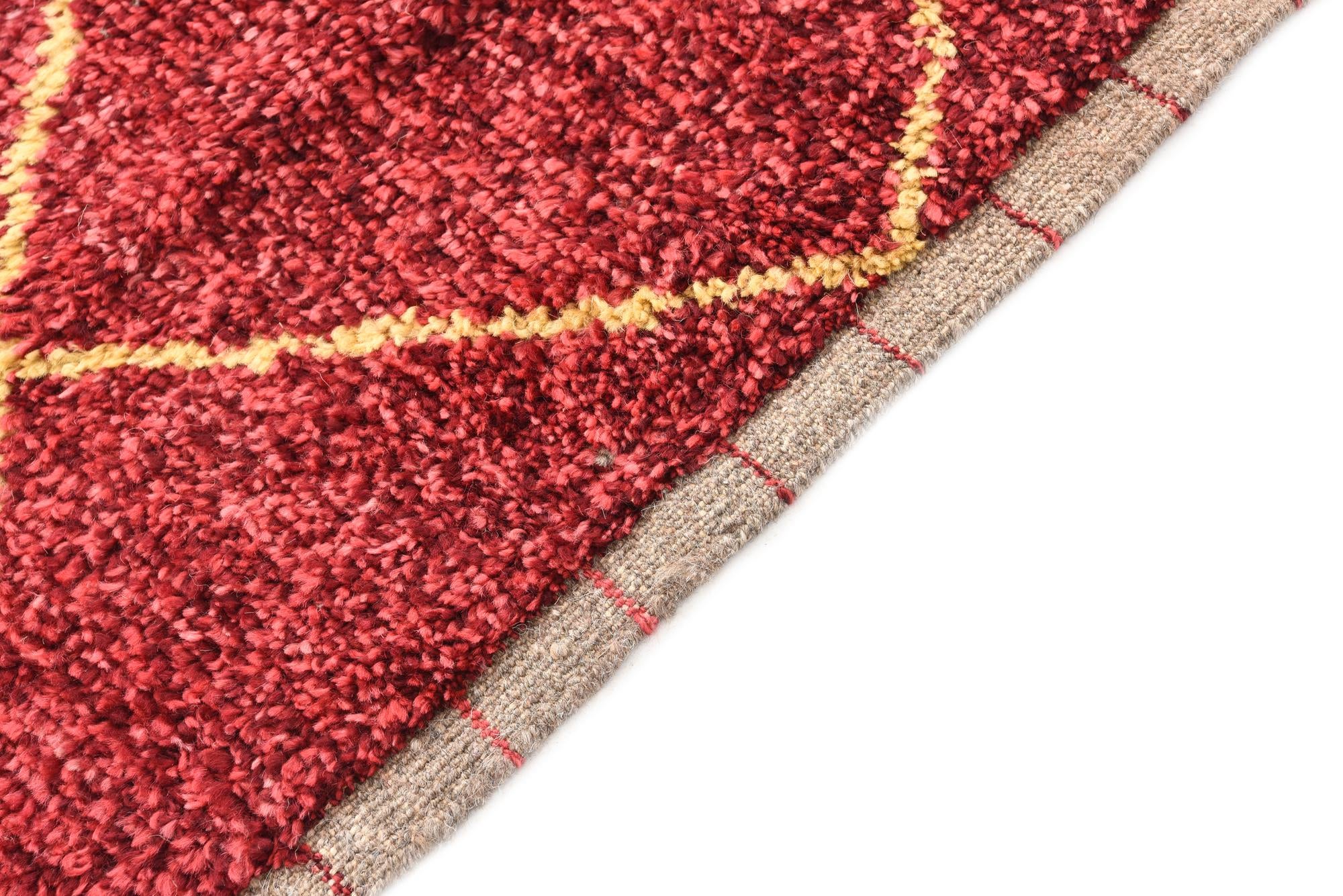 4' x 6' 4 Hand Knotted Moroccan Wool Rug