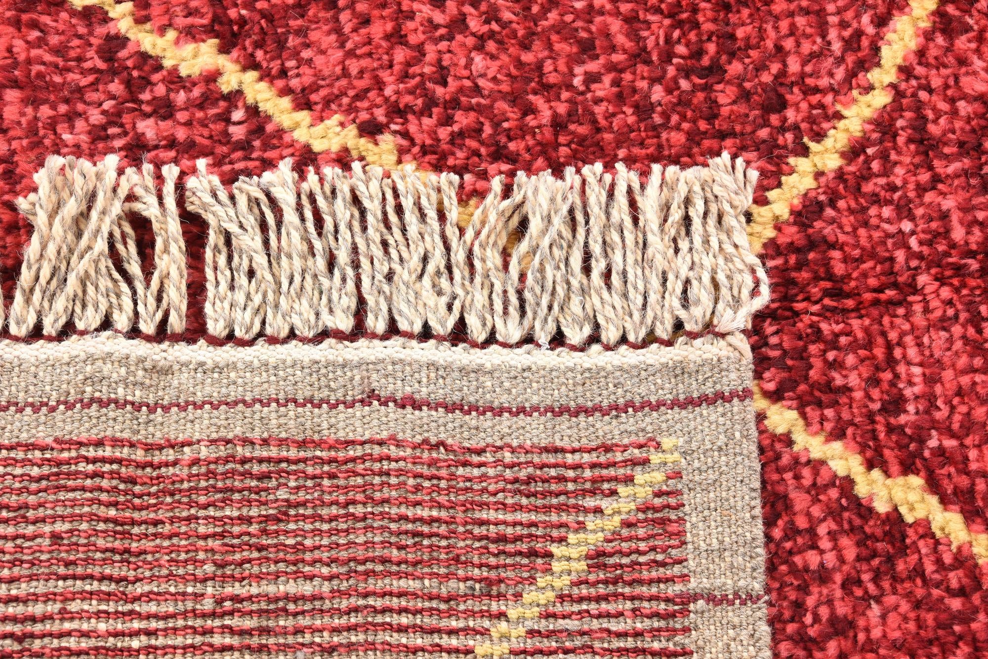 4' x 6' 4 Hand Knotted Moroccan Wool Rug